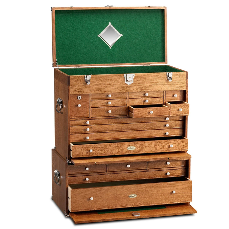 Ultimate USA Treasure Chest and Base Set in Quarter Sawn Golden Oak